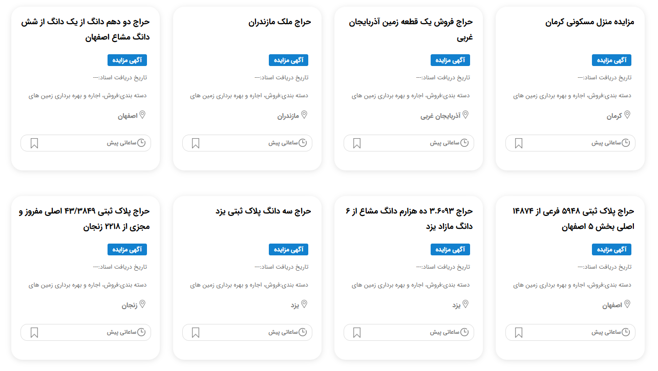مزایده املاک
