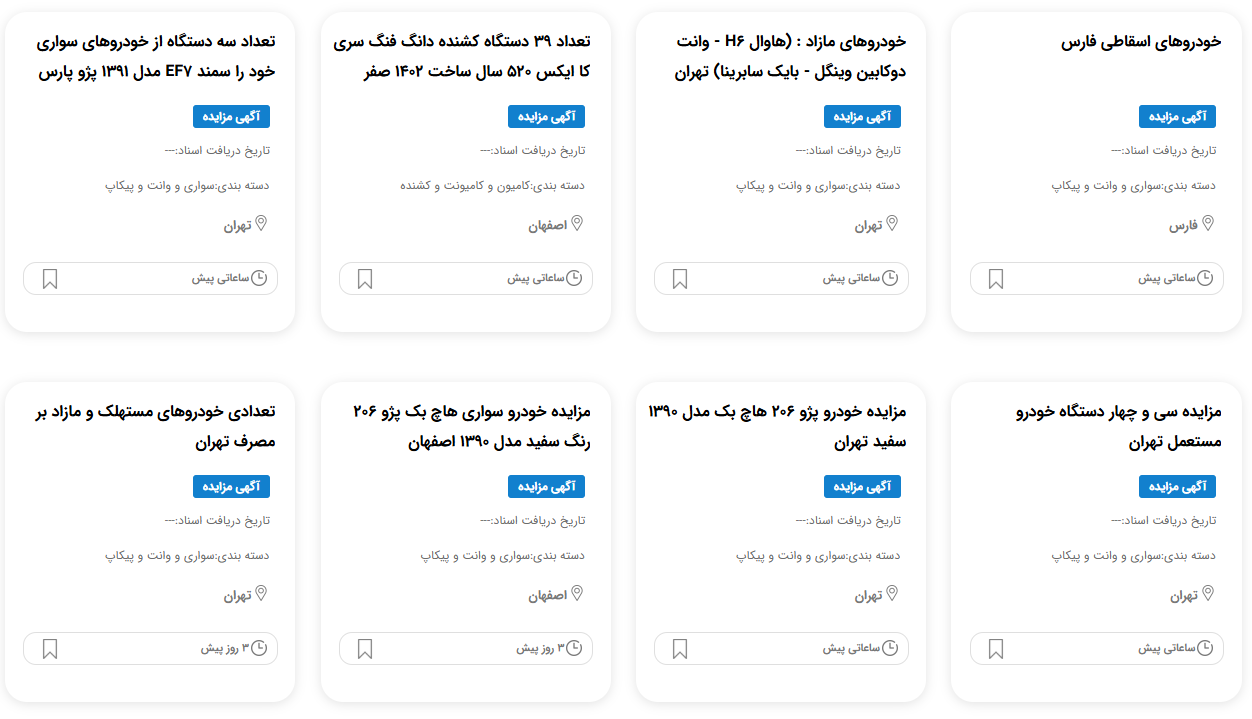 مزایده خودرو نیروی انتظامی 1404