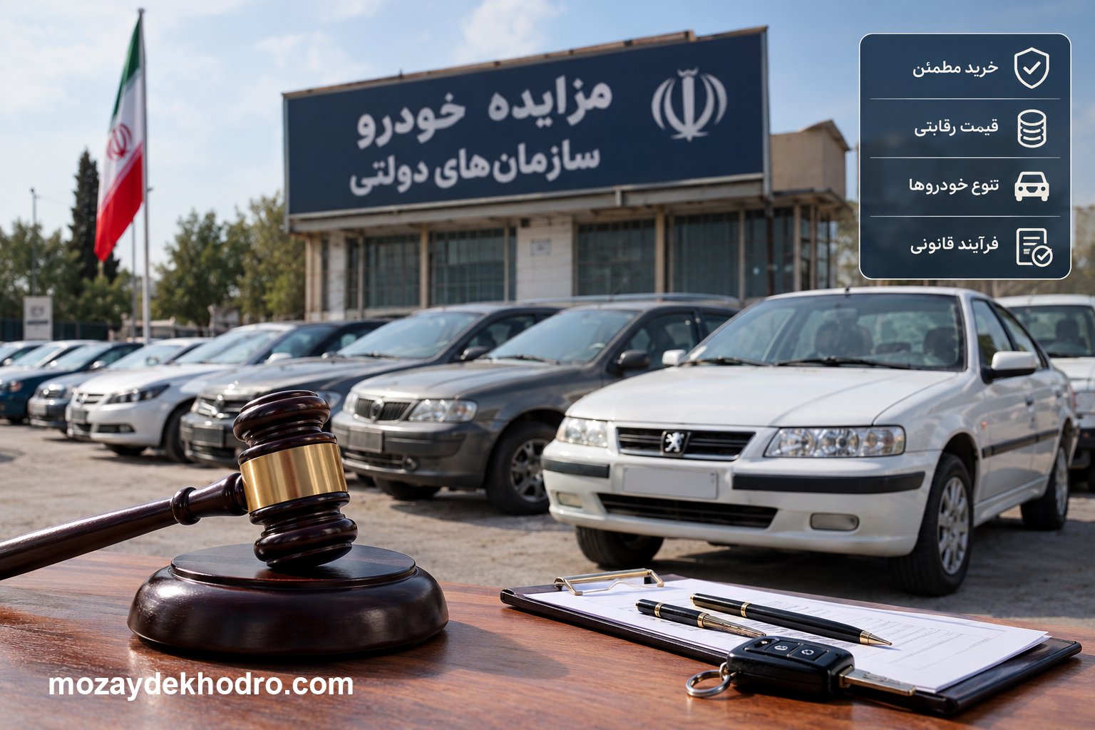 مزایده خودرو سازمان‌های دولتی؛ راهنمای کامل خرید خودروهای دولتی از طریق مزایده
