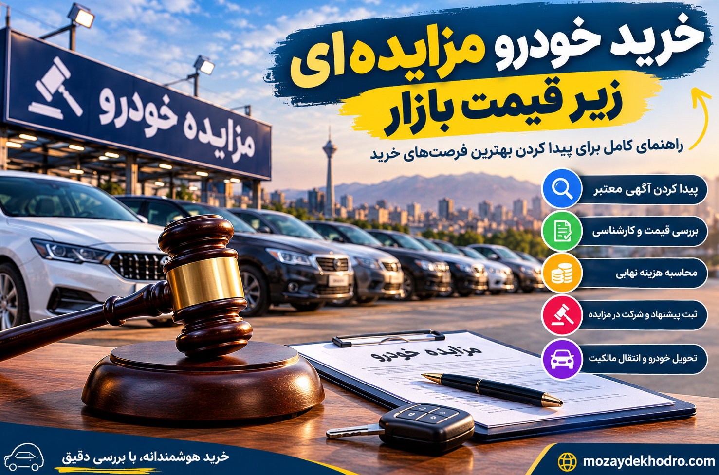 خرید خودرو مزایده‌ای زیر قیمت بازار؛ راهنمای پیدا کردن بهترین فرصت‌های خرید