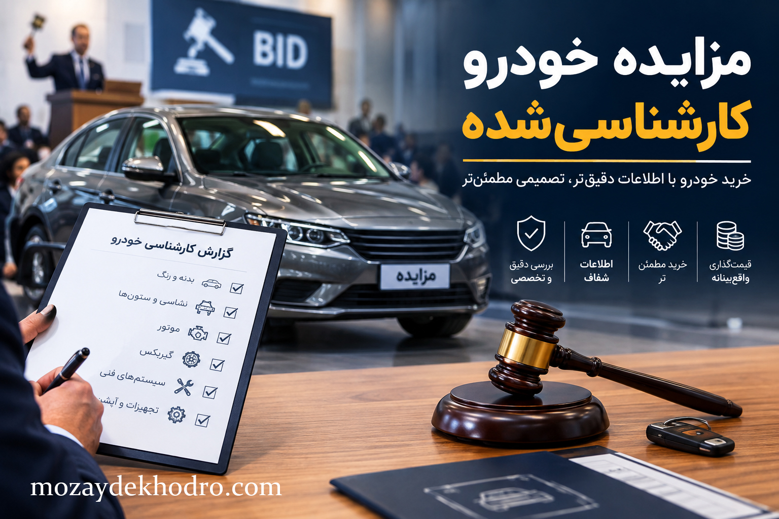 مزایده خودرو کارشناسی‌شده؛ راهنمای خرید خودرو با اطلاعات دقیق‌تر
