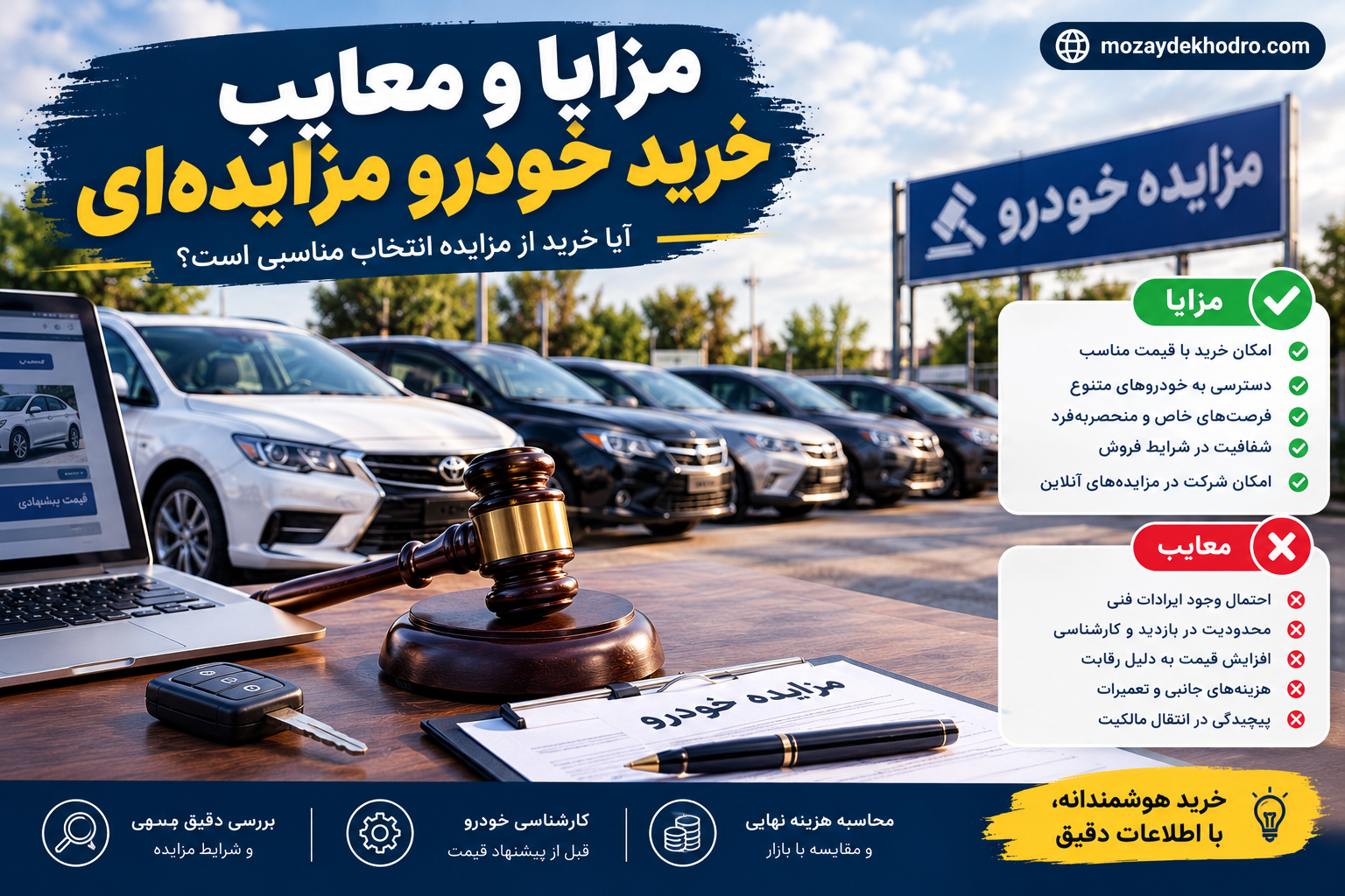 مزایا و معایب خرید خودرو مزایده‌ای؛ آیا خرید از مزایده ارزش دارد؟