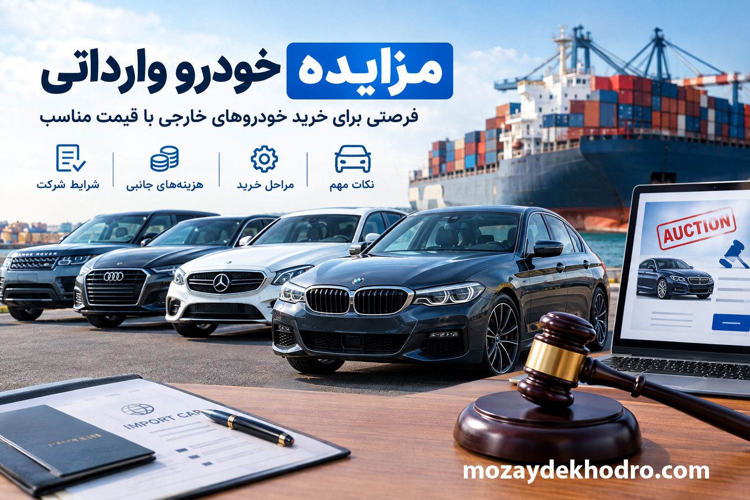 مزایده خودرو وارداتی؛ راهنمای خرید خودروهای خارجی از طریق مزایده